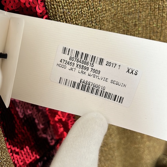 Gucci Gold/Red Lurex Hooded Jacket with Sylvie Sequins - Picture 15 of 16